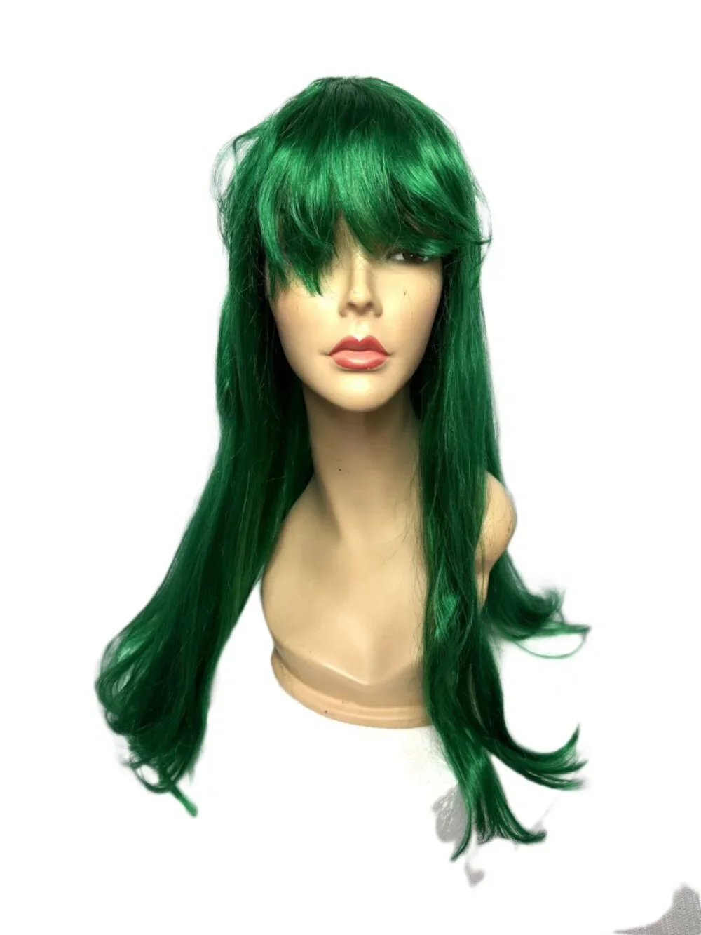Pony Express 24” Long Kelly Green  Straight Wig w/ Bangs  New Old Stock Y2K